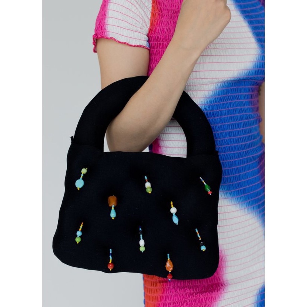 Marshall Columbia plush beaded purse in black statement bag